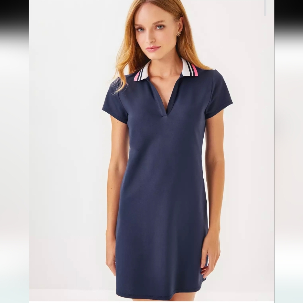 Lilly Pulitzer Luxletic Navy Cayo Costa Dress SZ.M